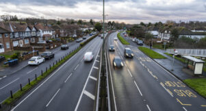 A3 suburban road, London, UK