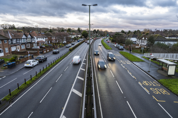 A3 suburban road, London, UK